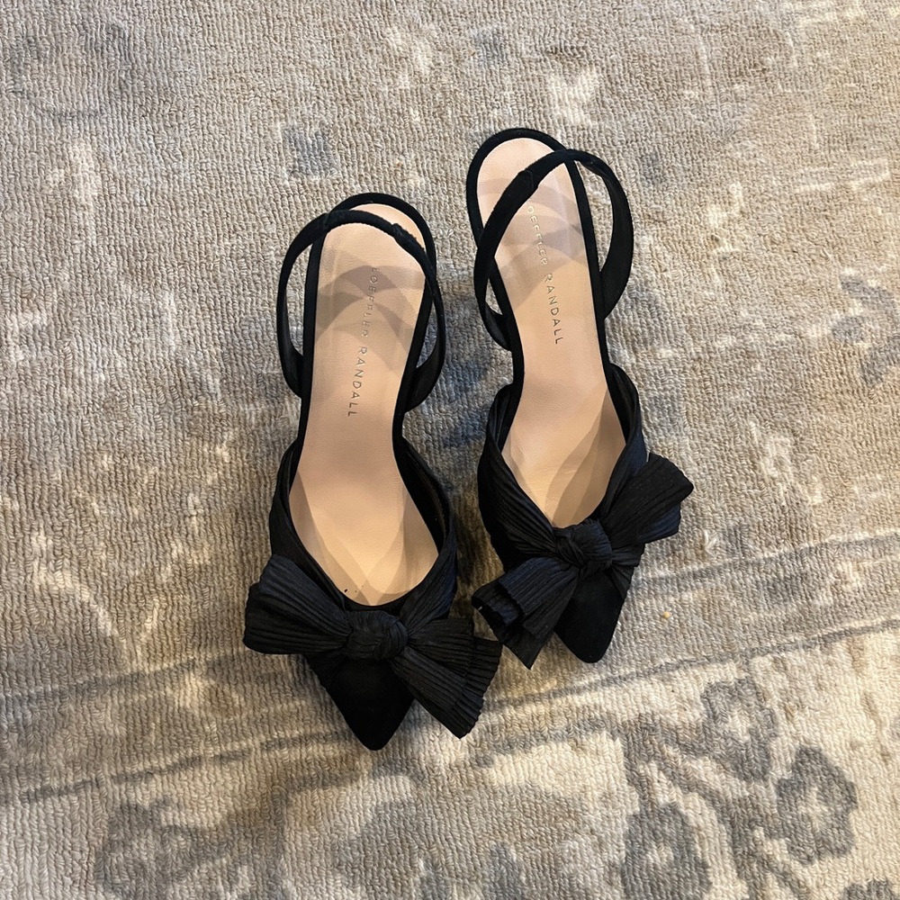 Loeffler Randall Black Bow Slingback Heels